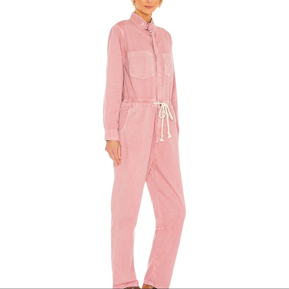 OneTeaspoon x Free People Starship M 8/10 Pink Utility Denim Jumpsuit Coveralls - Picture 5 of 13